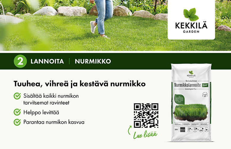 Kyltit+ s-koukut 45 cm x 60 cm - 3 Nurmikkolannoite PLUS+ 20l